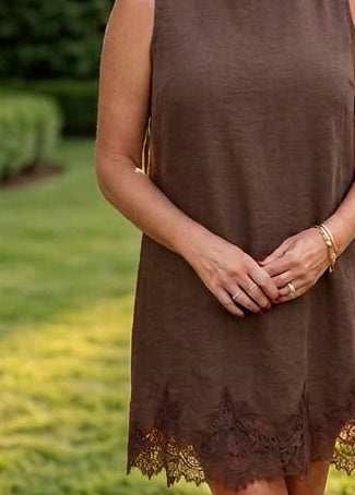 Lace Hem Shift Dress