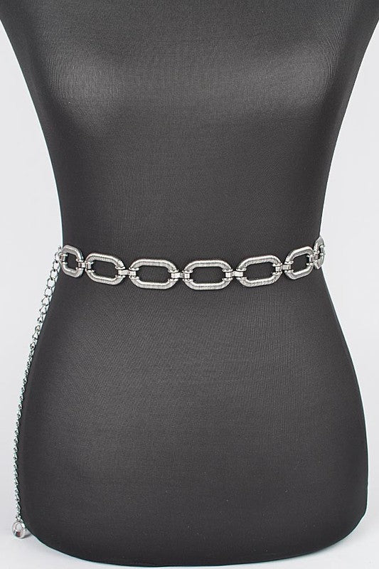 Textured Chain Link Fashion Chain Belt
