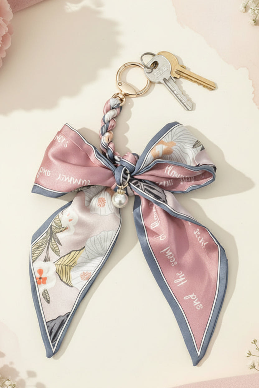 Floral Bow Key Chain - Jolie Femme Boutique