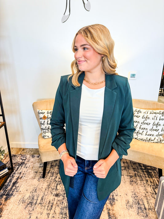 Beautiful Ruched Sleeve Blazer