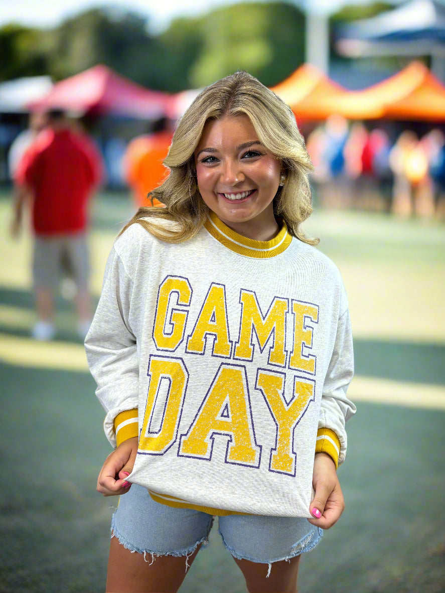 Purple & Gold Game Day Sweatshirt - Jolie Femme Boutique