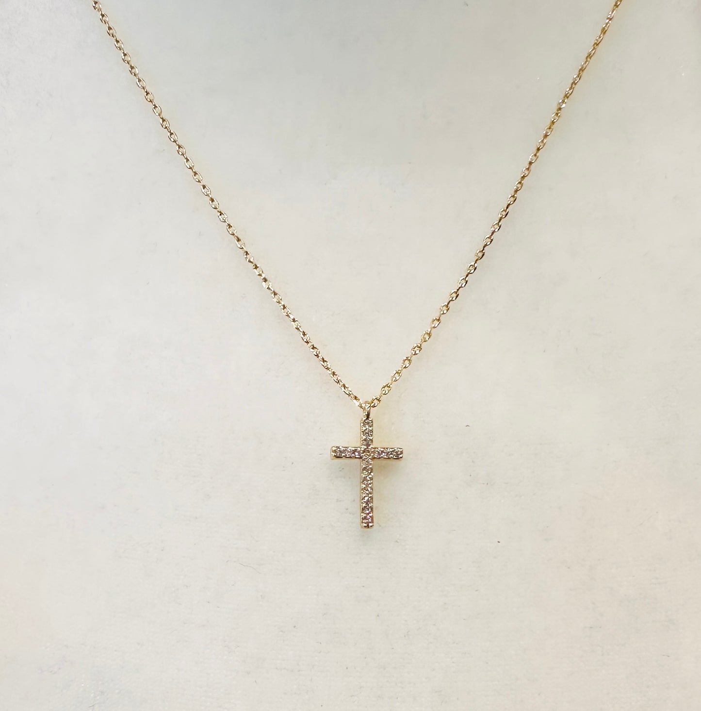 Mini Rhinestone Cross Necklace