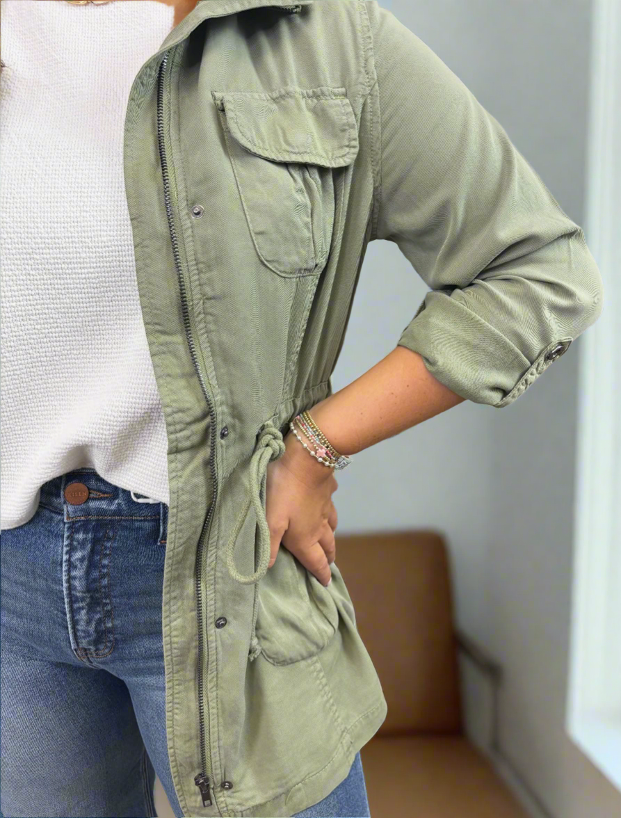 Sage Utility Jacket - Jolie Femme Boutique