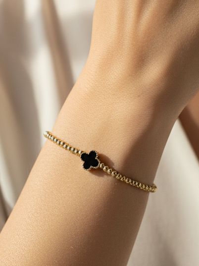 Mini Black Clover Stretch Bracelet