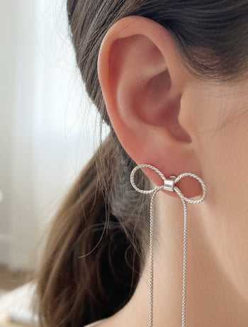 Long Bow Earring - Jolie Femme Boutique
