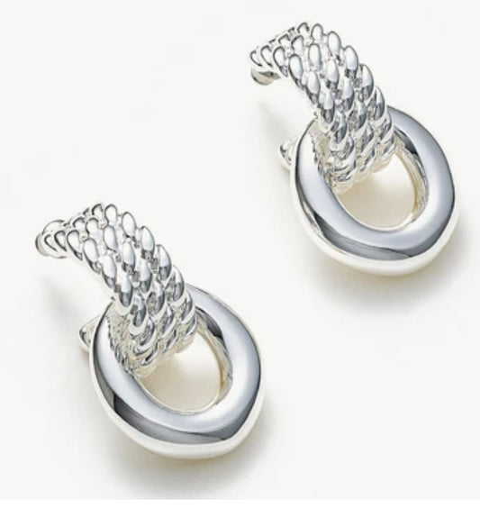 Silver Entwine Hoop Earring - Jolie Femme Boutique