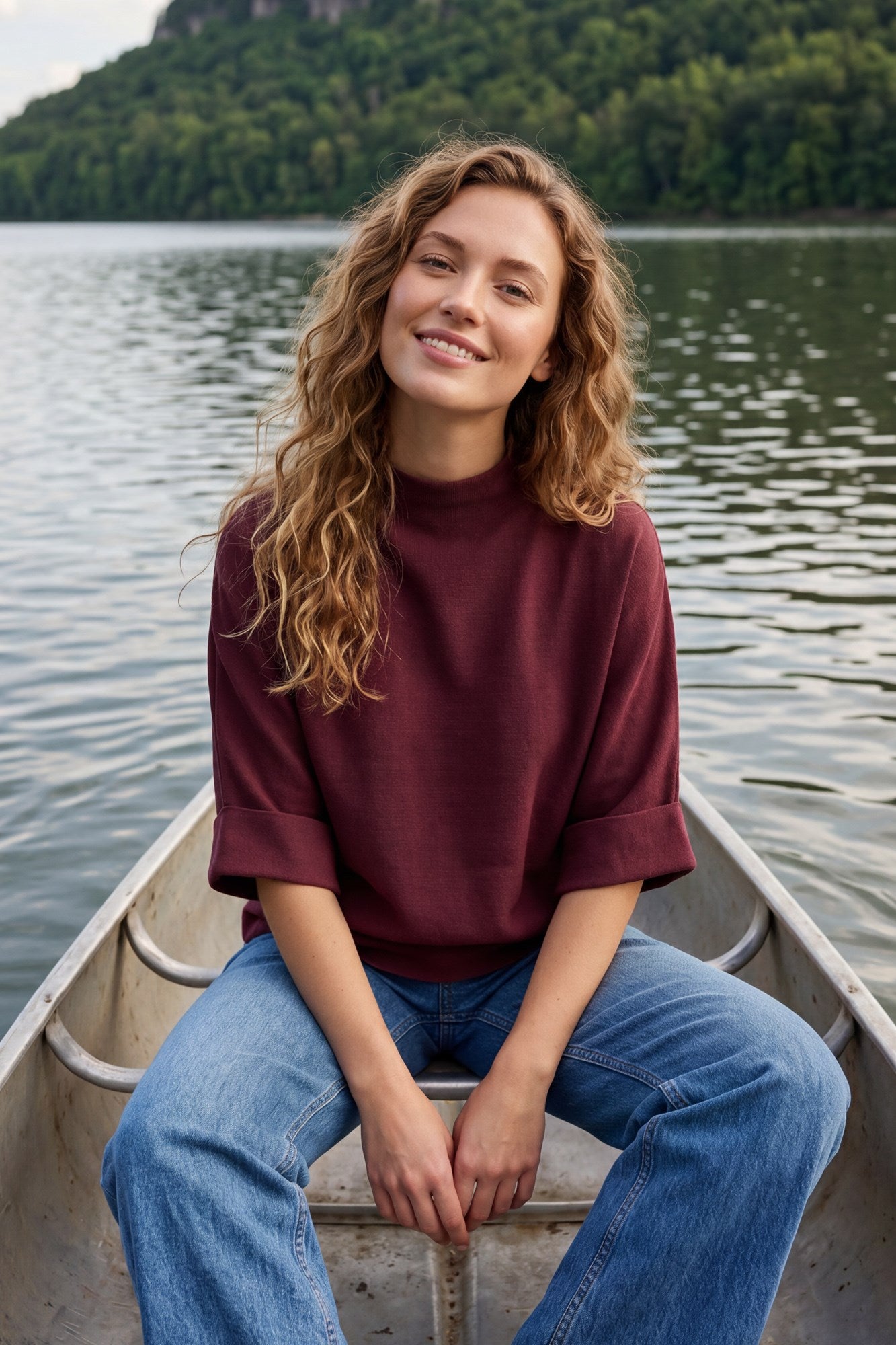 Garnet Mock Neck Pullover Sweater