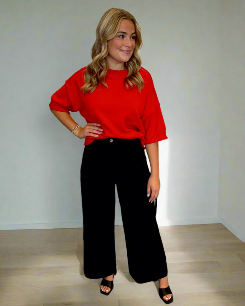 Black Wide Leg Trouser - Jolie Femme Boutique