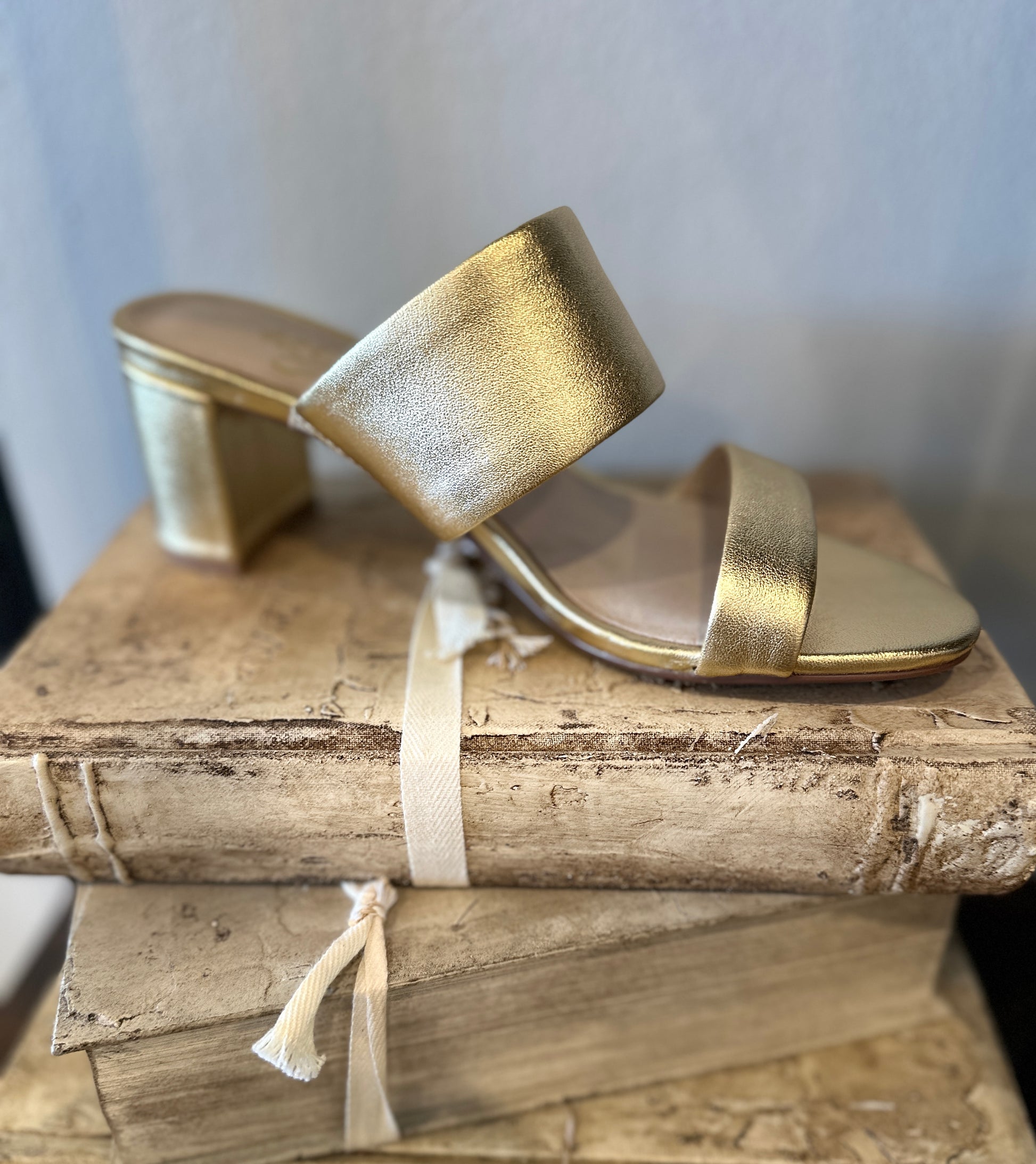 Liya Gold Metallic Heel - Jolie Femme Boutique
