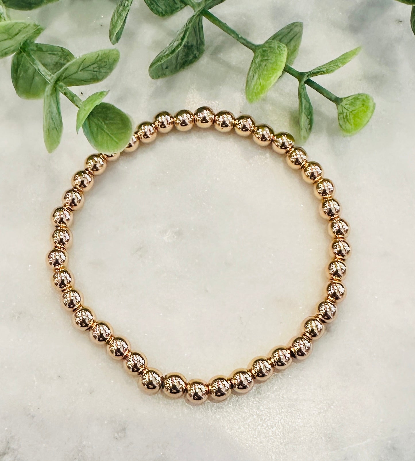 2mm Gold Bead Stretch Bracelet