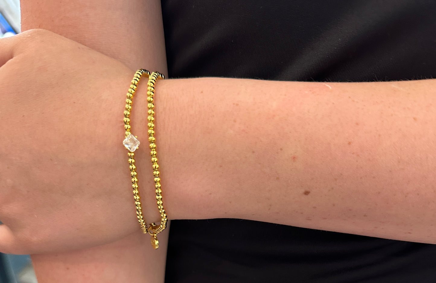 18K Gold Plated Rhinestone Bracelet - Jolie Femme Boutique