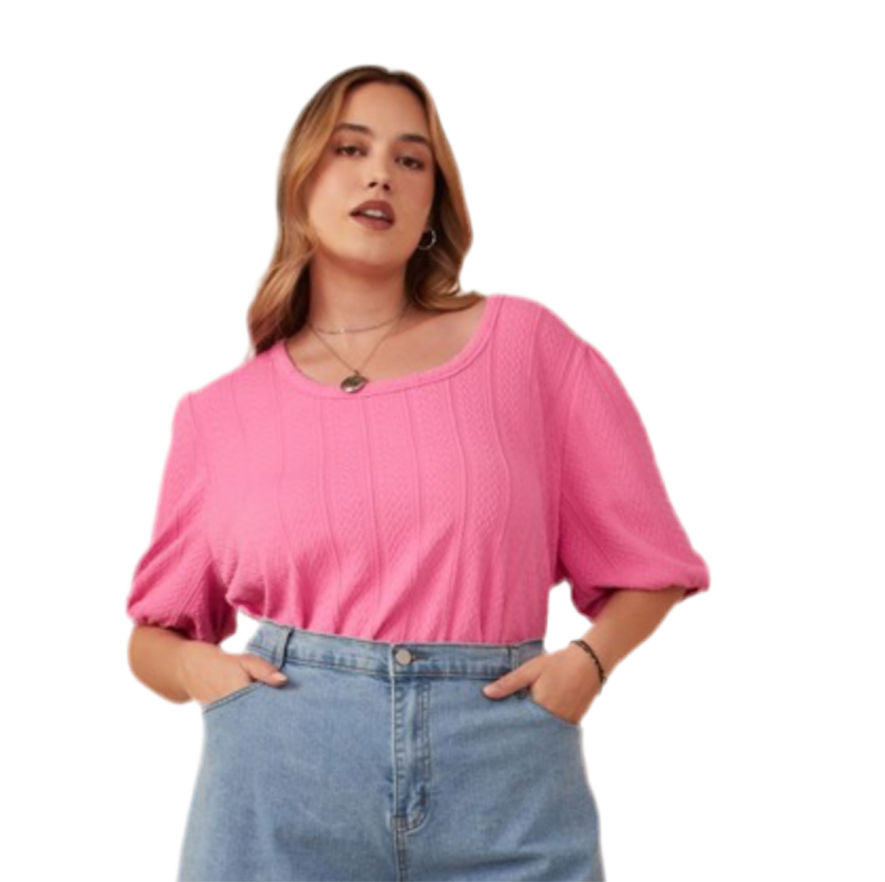 Plus Size Textured Scoop Neck Top – Jolie Femme Boutique