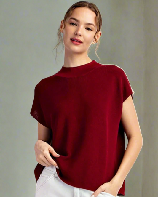 Merlot Cap Sleeve Top