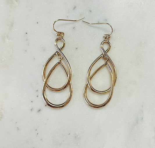 Gold Asymmetrical Teardrop Dangle Earring - Jolie Femme Boutique