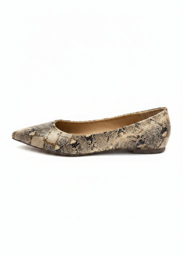 Gold Metallic Snake Print Flats