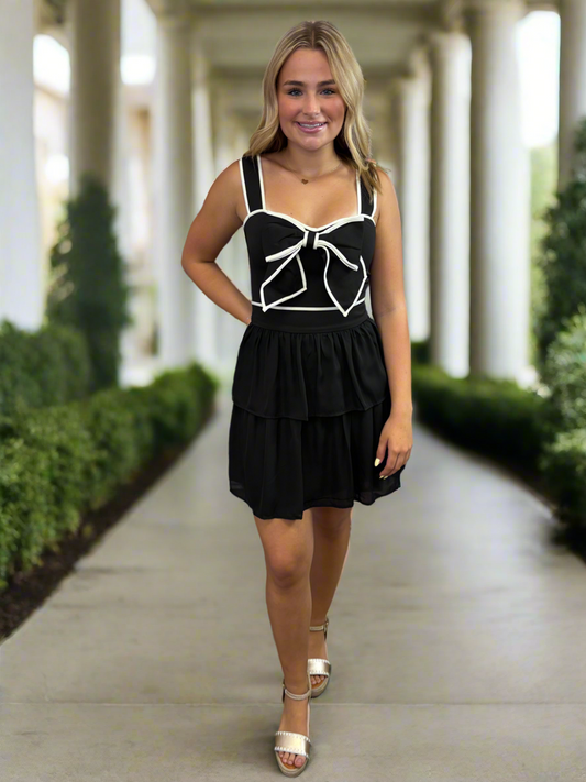Fit & Flare Bow Detail Dress
