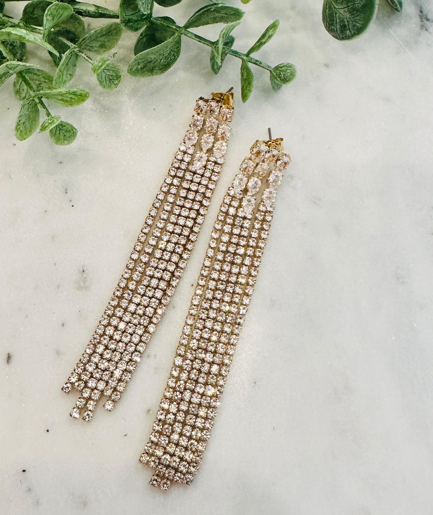 Rhinestone Tassel Earring