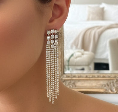 Rhinestone Tassel Earring