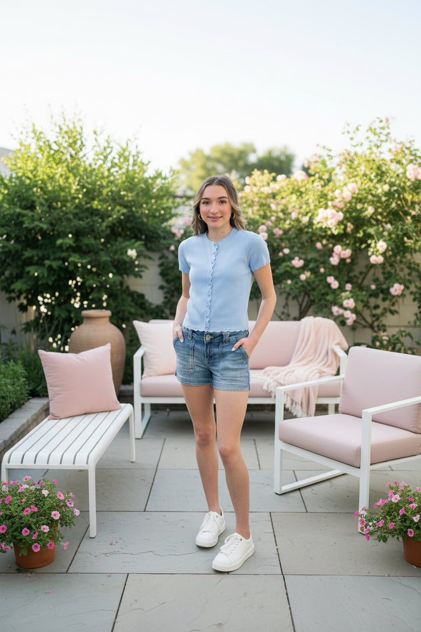 Low Rise Patch Pocket Short - Jolie Femme Boutique