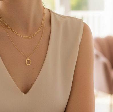 Layered Paperclip Chain Necklace