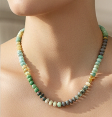Mint Candy Beaded Necklace 16-18"