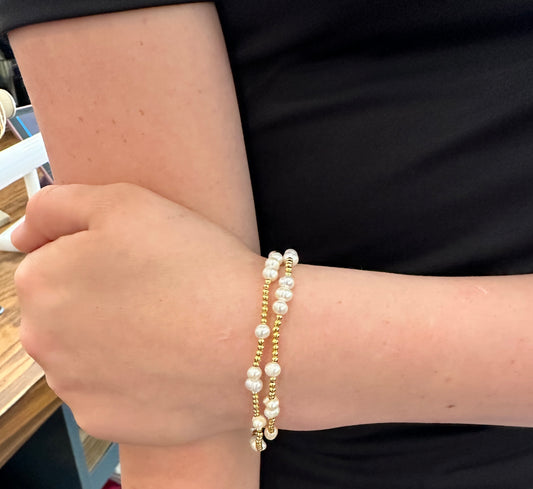 18K Gold Plated Pearl Bracelet - Jolie Femme Boutique
