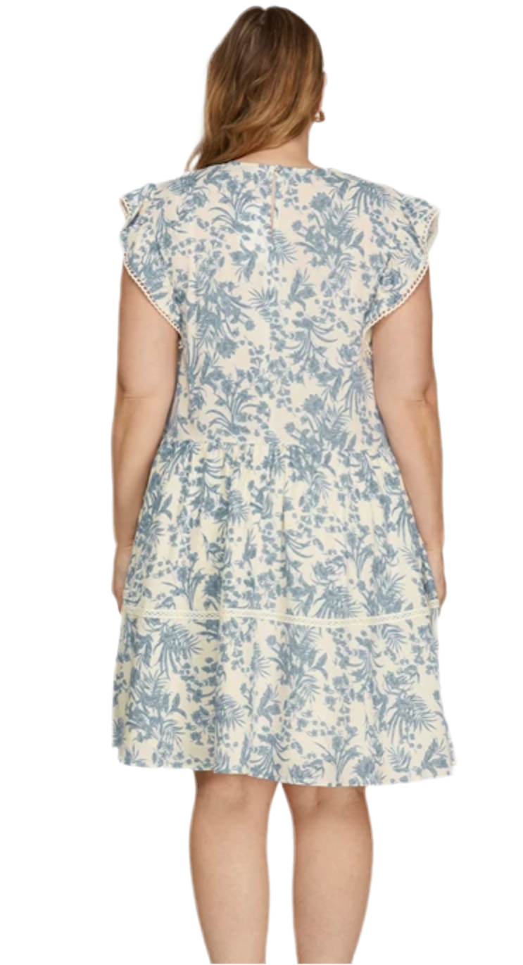 Plus Size Woven Floral Dress