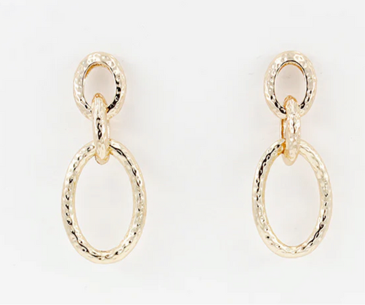 Gold Thick Textured Open Circle - Jolie Femme Boutique