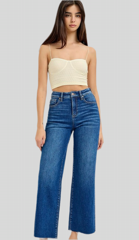 Tummy Control Hi Rise Wide Crop Jean