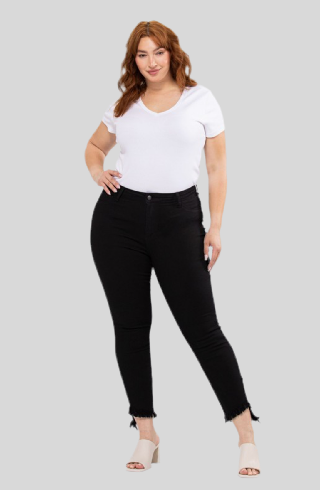 Plus Size Mid Rise Crop Skinny