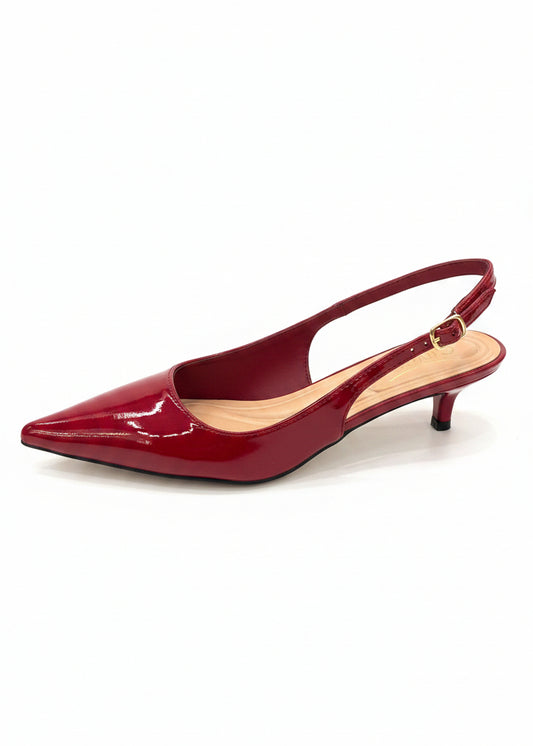 Red Patent Slingback Heel