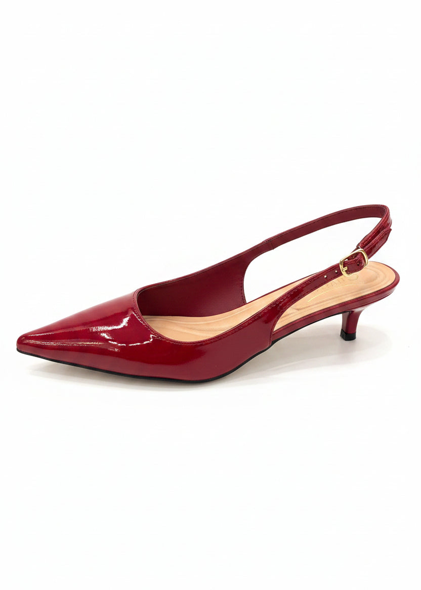 Red Patent Slingback Heel