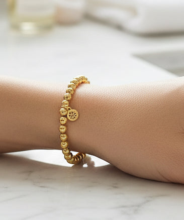 18K Gold Plated Mini Beaded Bracelet - Jolie Femme Boutique