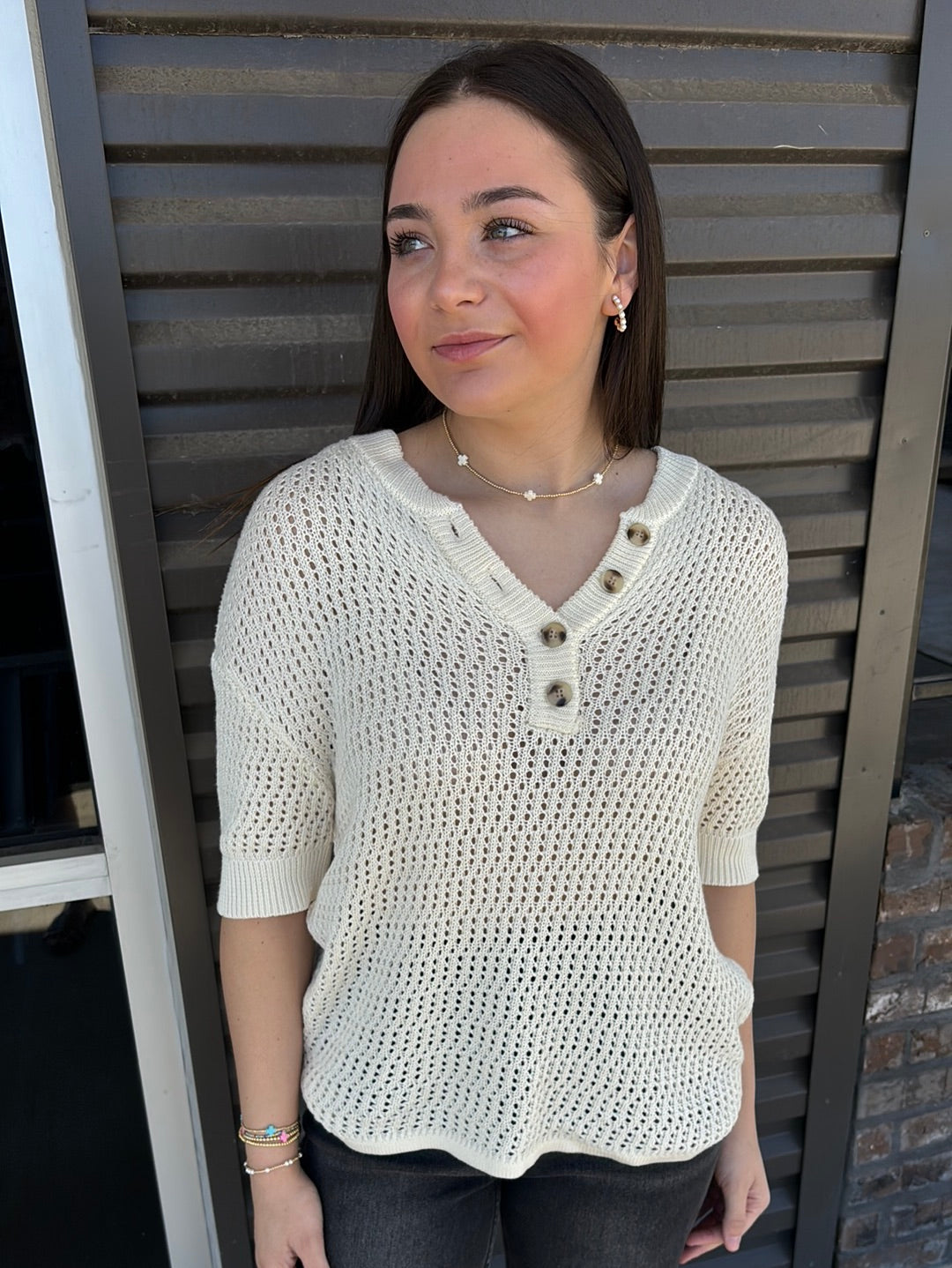 CROCHET TOP IVORY - Jolie Femme Boutique