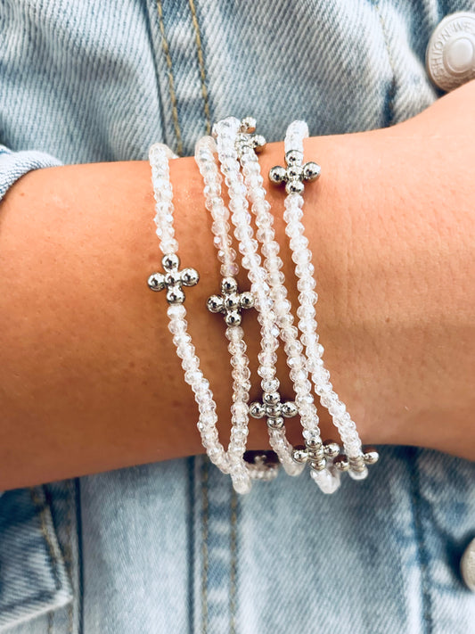 White and Silver Stretchable Stack