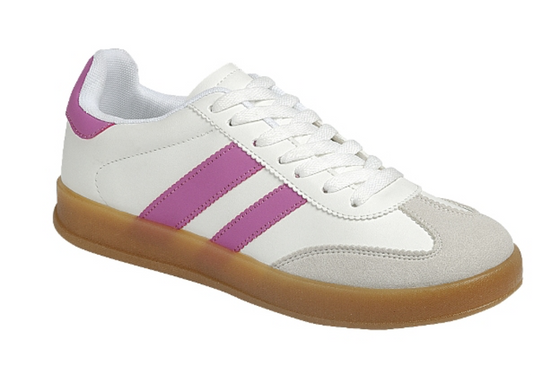 White/Fuchsia Sambi Sneaker
