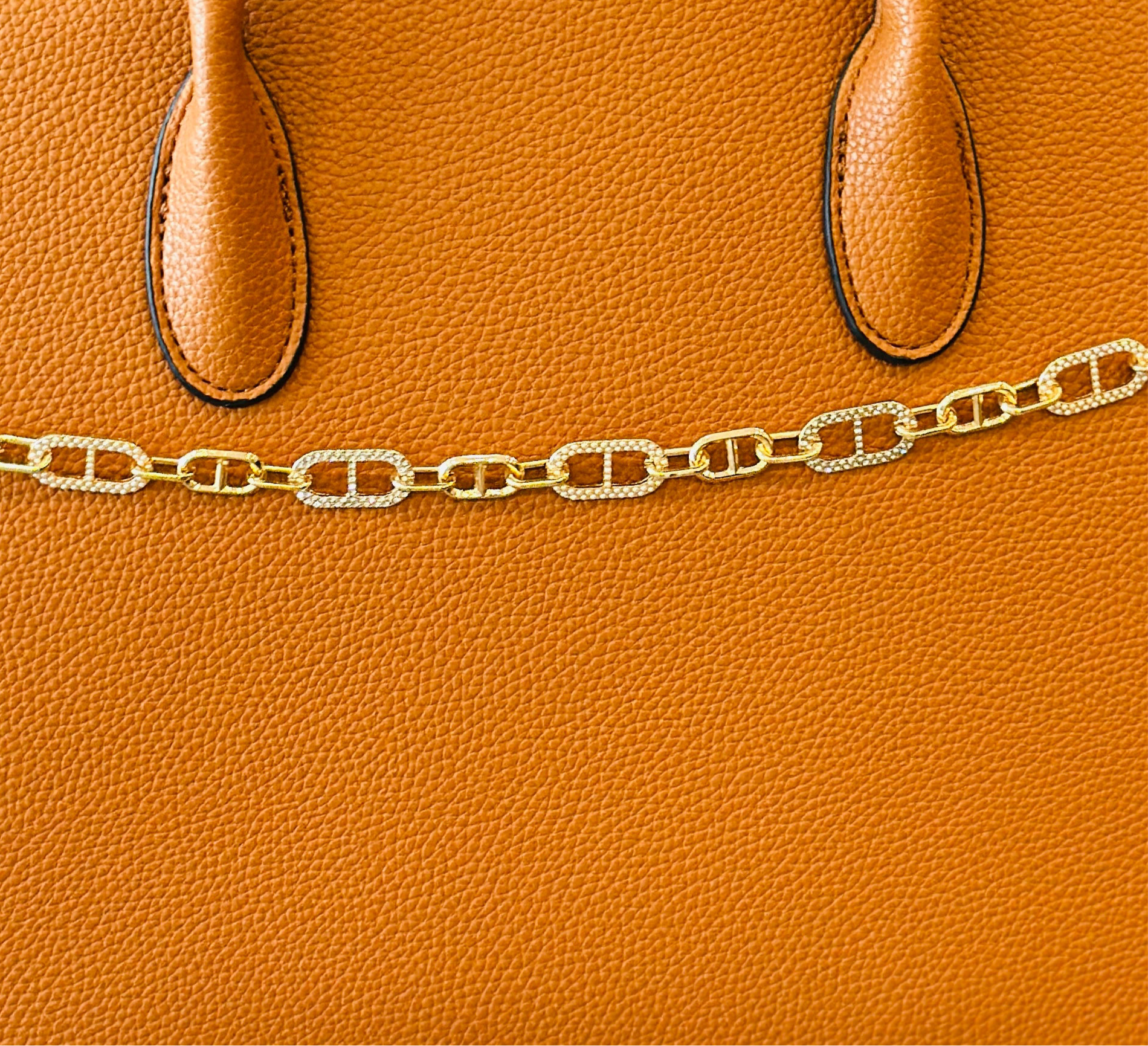 Gold and Rhinestone Equestrian Handbag Chain - Jolie Femme Boutique