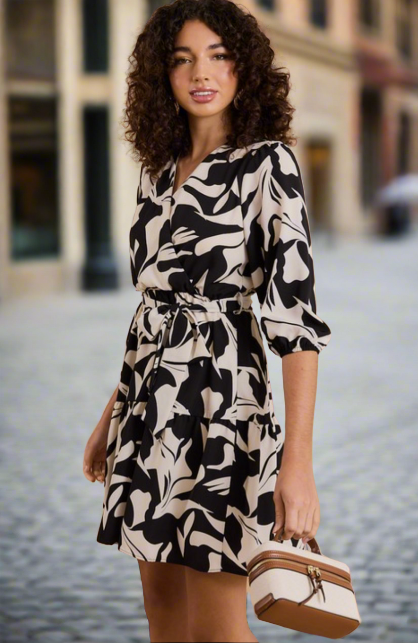 Abstract Print Dress