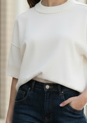 Ivory Raw Hem Top