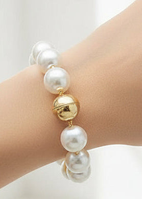 What's Hot - Water Resistant 20MM Pearl with Gold Magnetic Clasp - Jolie Femme Boutique