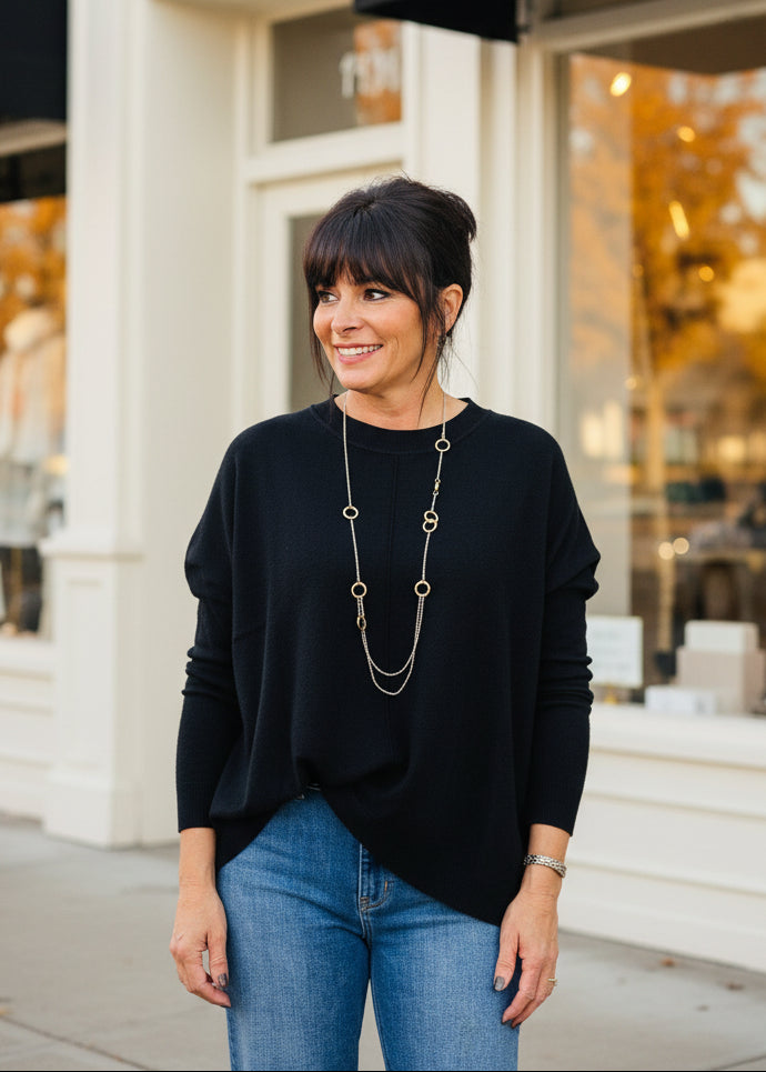 Long Sleeve HI-Low Sweater - Jolie Femme Boutique
