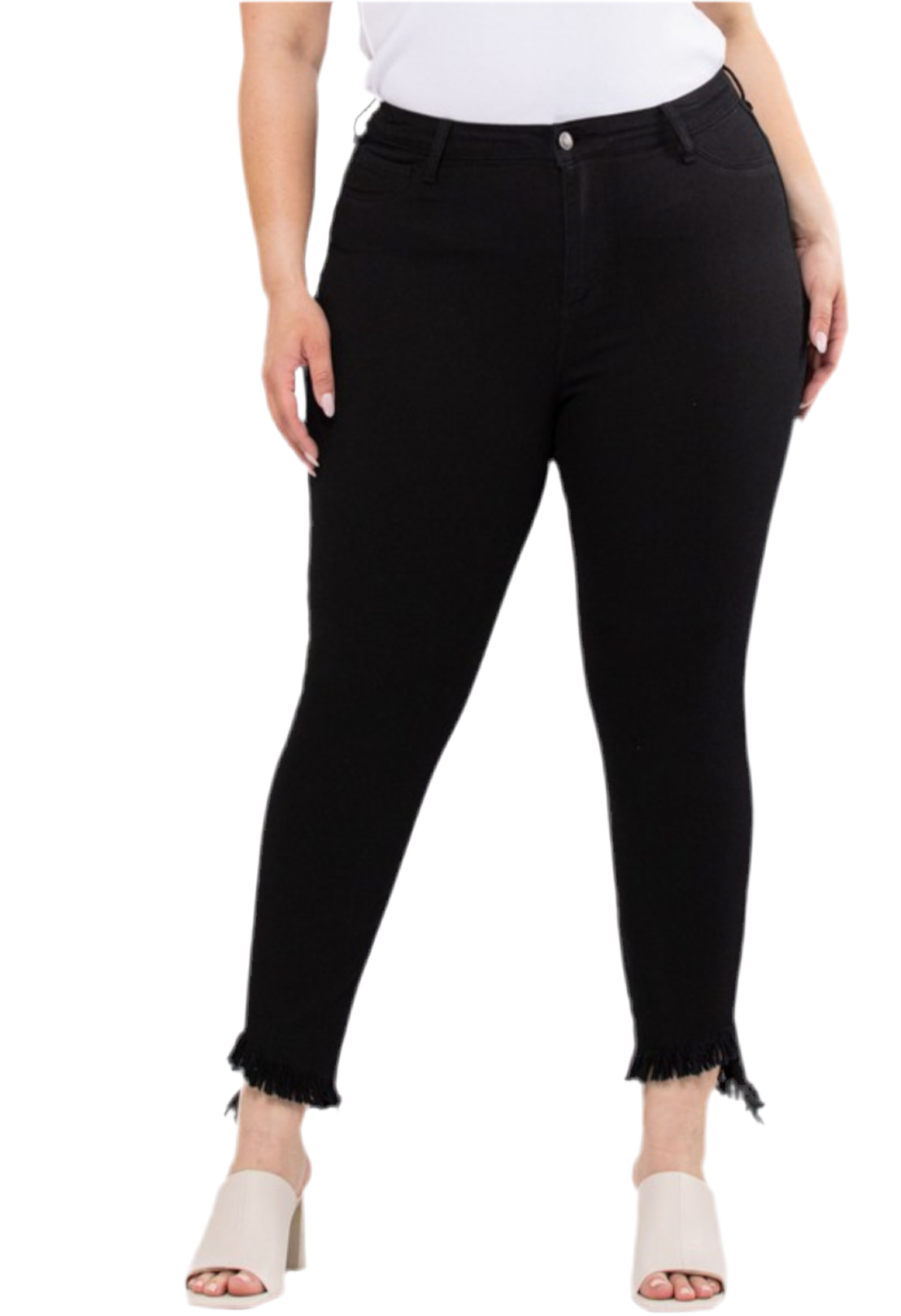 Plus Size Mid Rise Crop Skinny