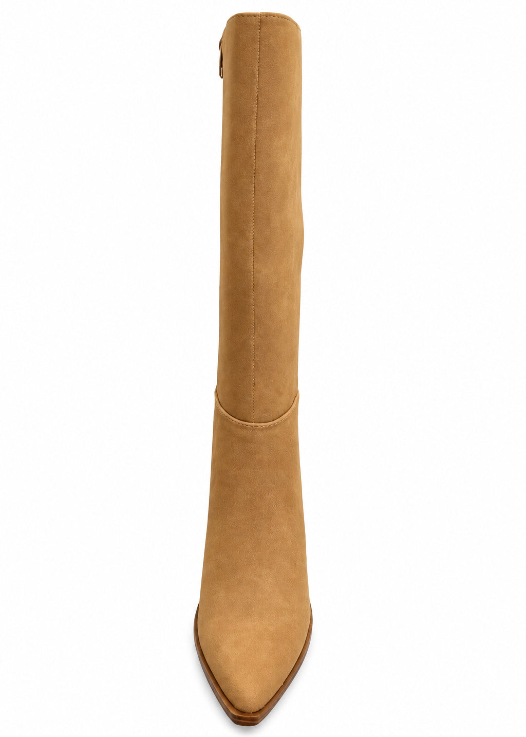 Natural Tan Pointed Toe Knee-High Boots