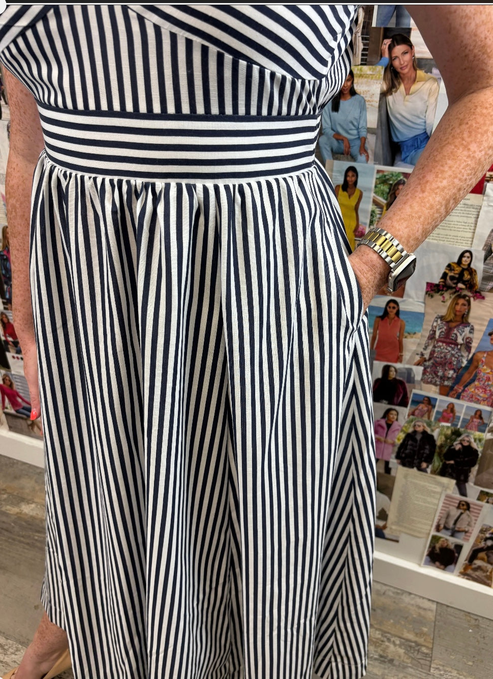 Seaside Stroll Striped Sweetheart Maxi Dress
