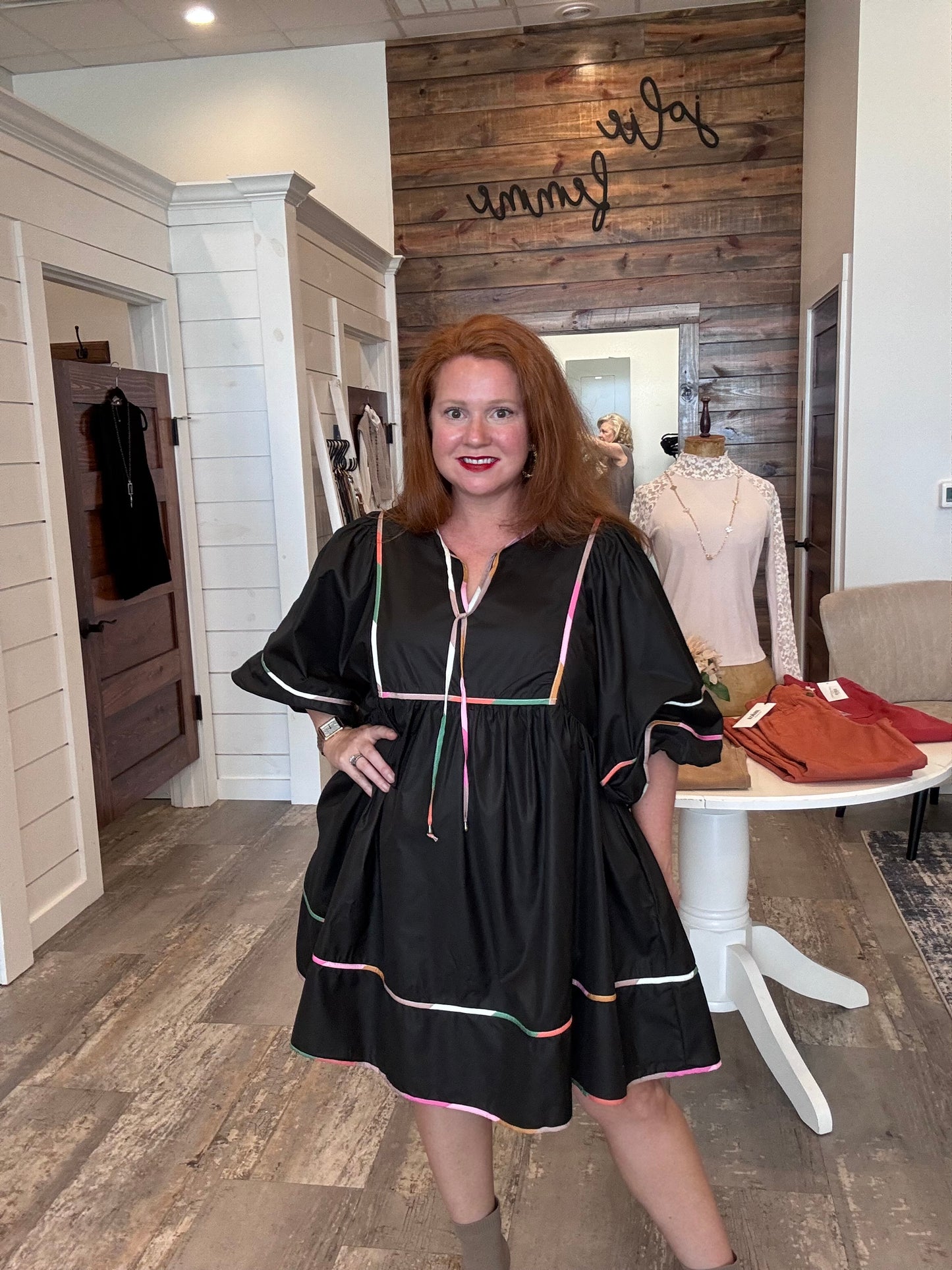 Plus Size Mini Colorblock Dress