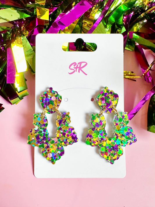 Priscilla Mardi Gras Earrings