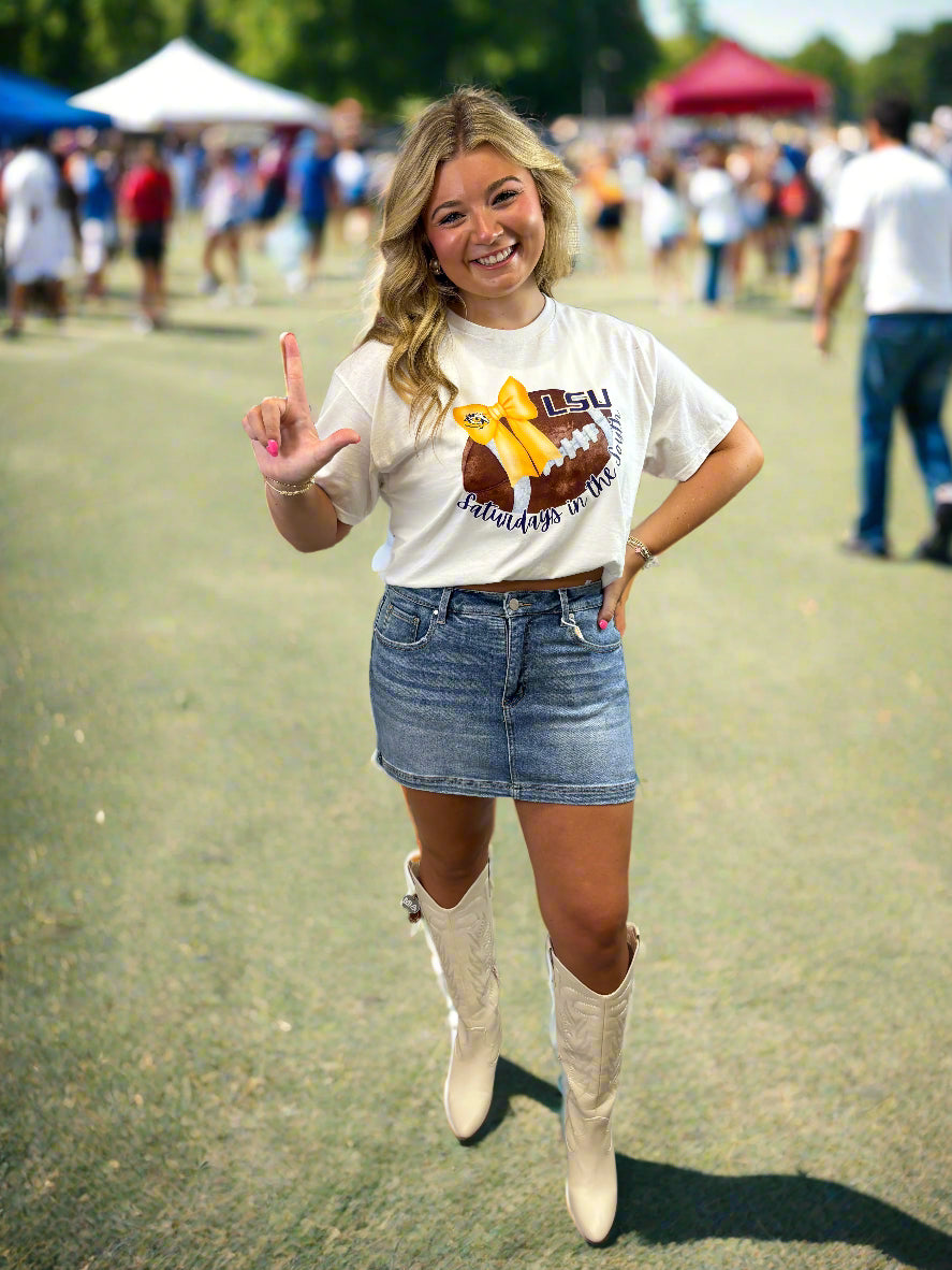 LSU Saturday Night Stadium T-Shirt - Jolie Femme Boutique