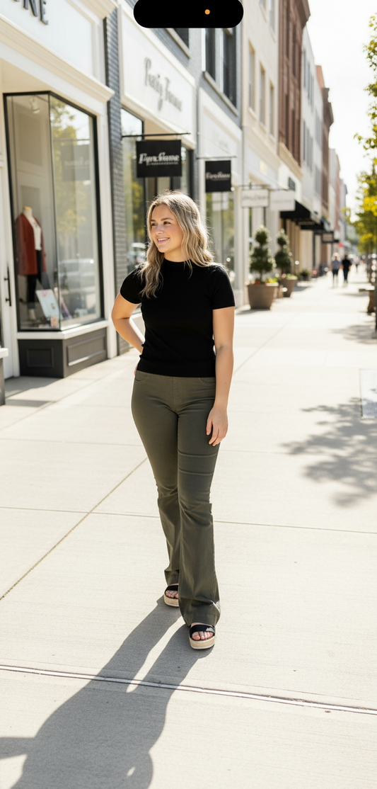 Mid Rise Flare Jegging - Jolie Femme Boutique