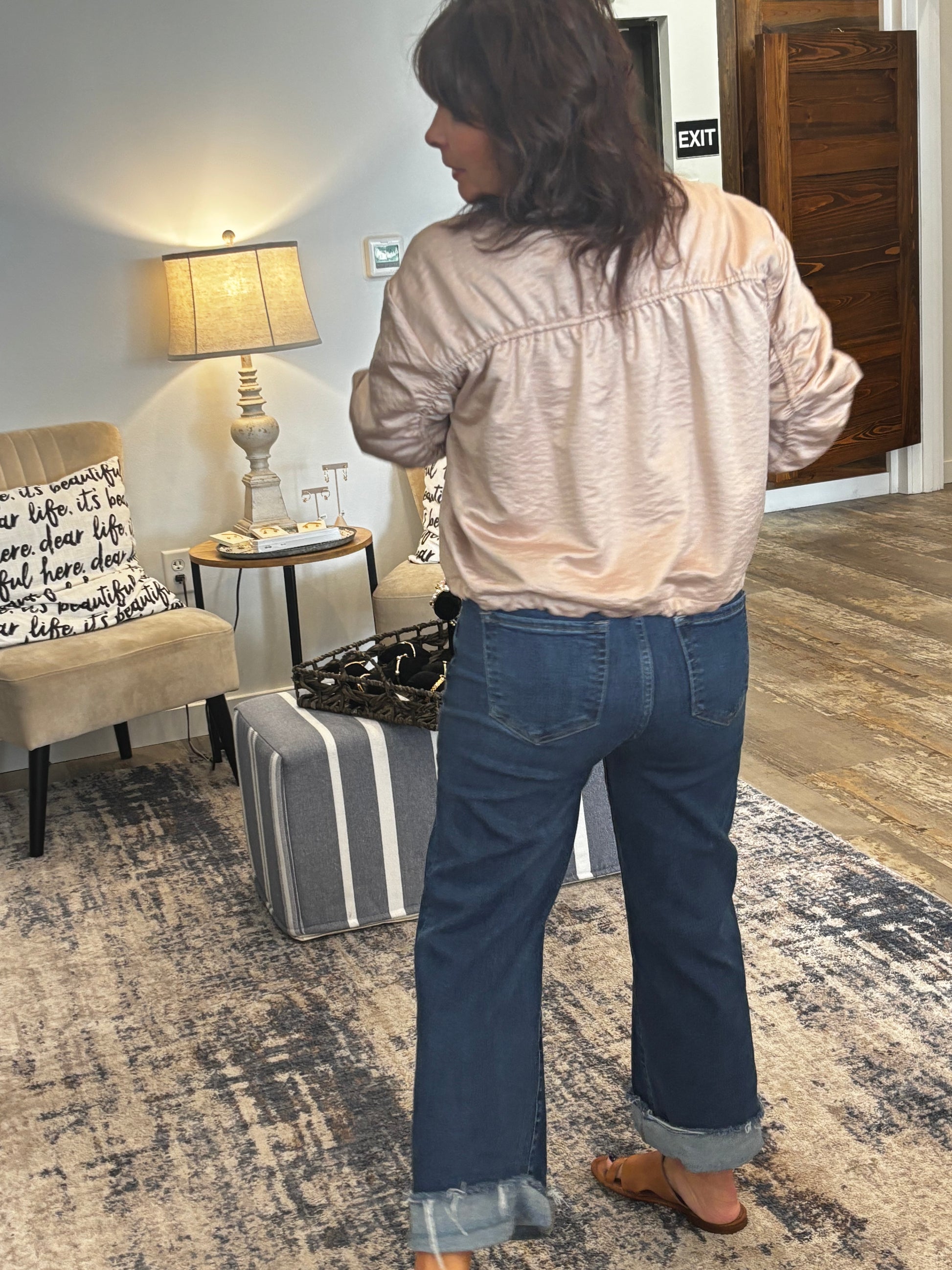 Satin Bomber Jacket - Jolie Femme Boutique