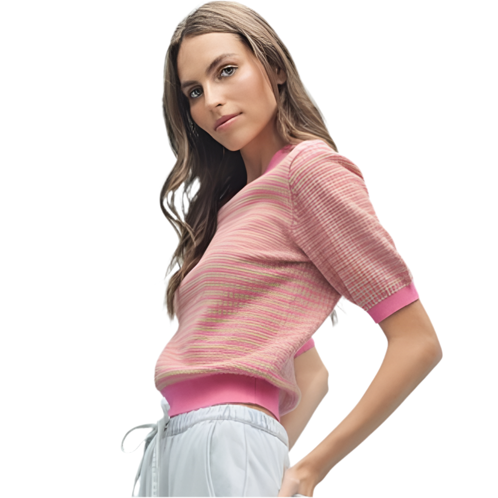 Stiped Puff Sleeve Top - Jolie Femme Boutique